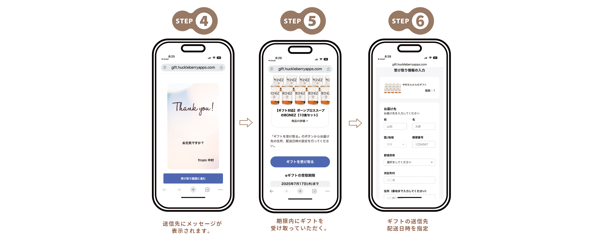 Eギフトの注文方法つづき